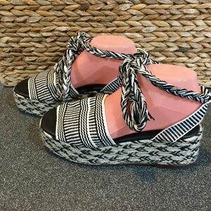 Maypol Black and White Platform Sandals